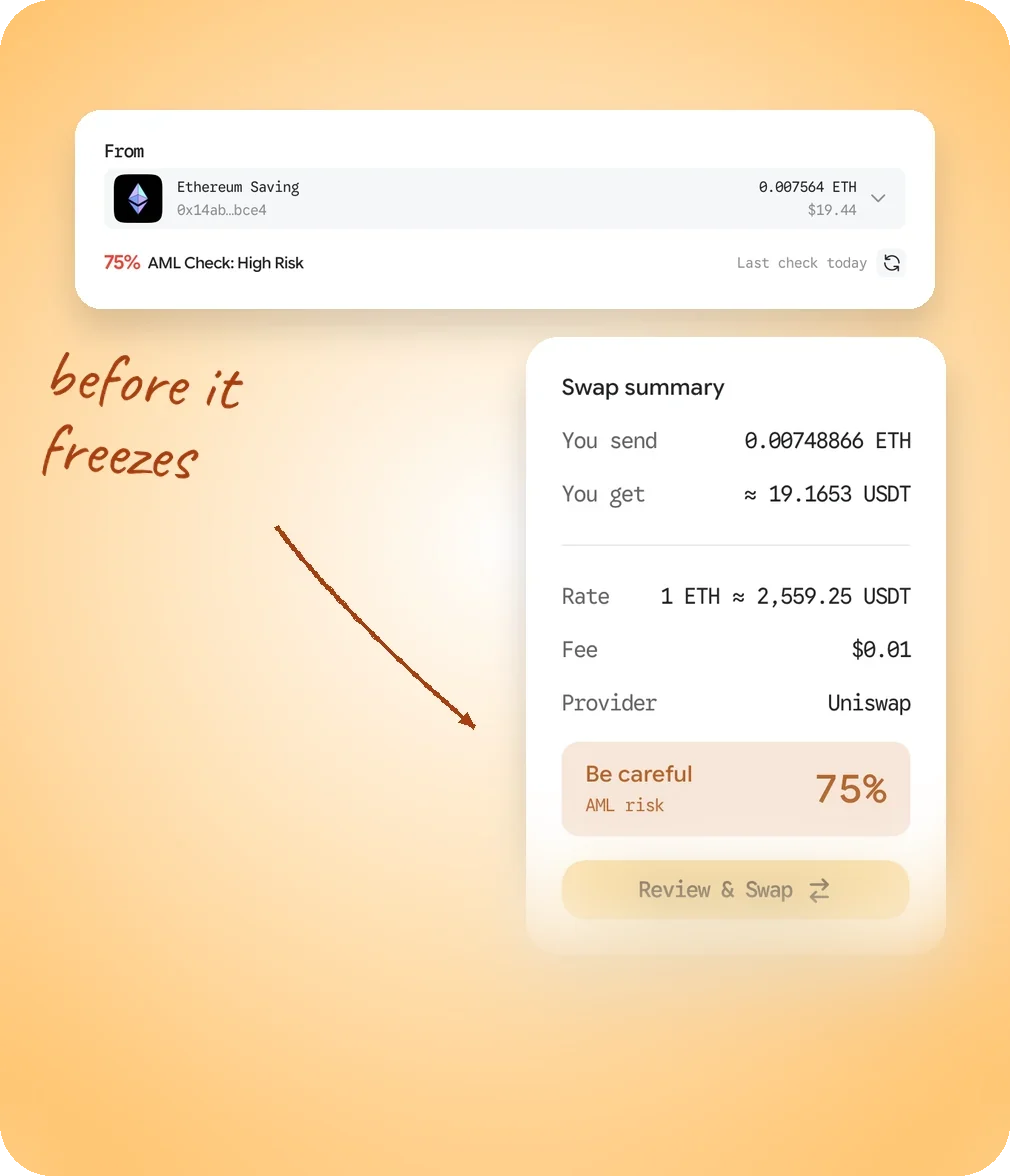 No funds frozen on exchanges